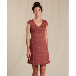 Toad & Co Floral Henna Tile Print Rosemarie Organic Cotton Lightweight Dress M